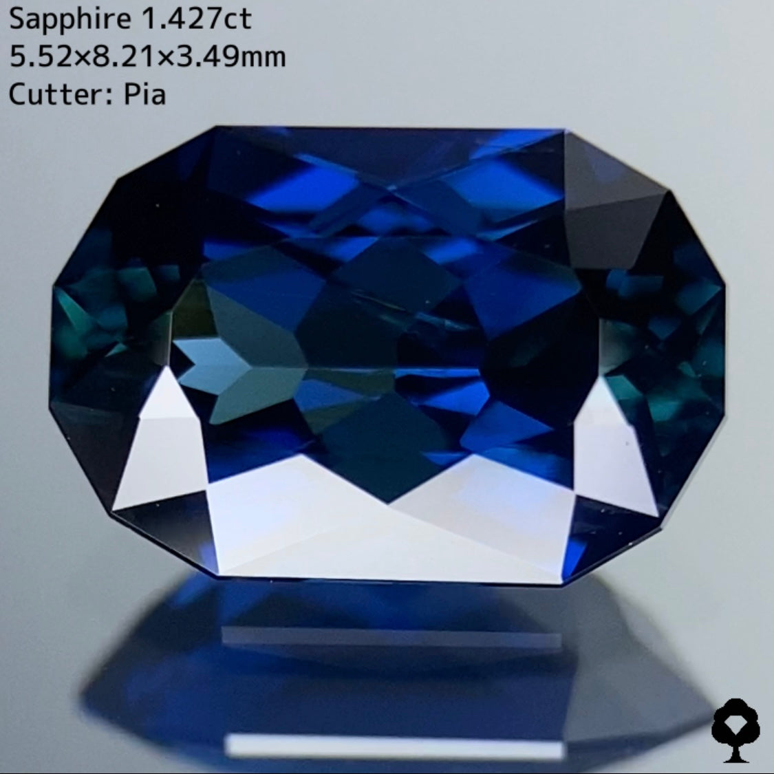 濃色好きにはたまらないブルーとグリーンが織りなすインディゴカラーの深い味わい★サファイア 1.427ct