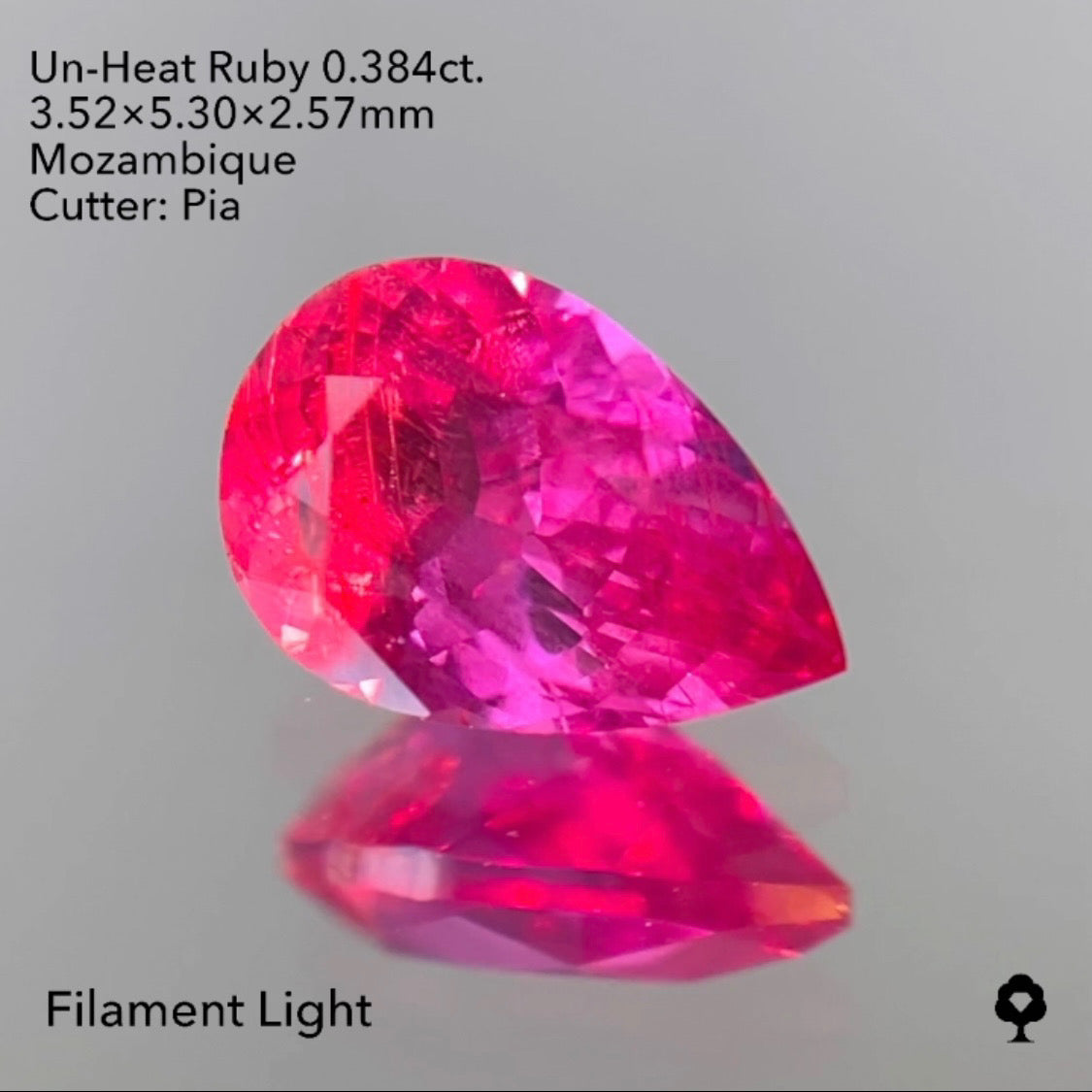 【SOLD OUT】★ゲームオーバーのたびに安くなる逆オークション★非加熱ルビー0.384ct ピアッちゃん作品 4/3 サイレンGAME配信