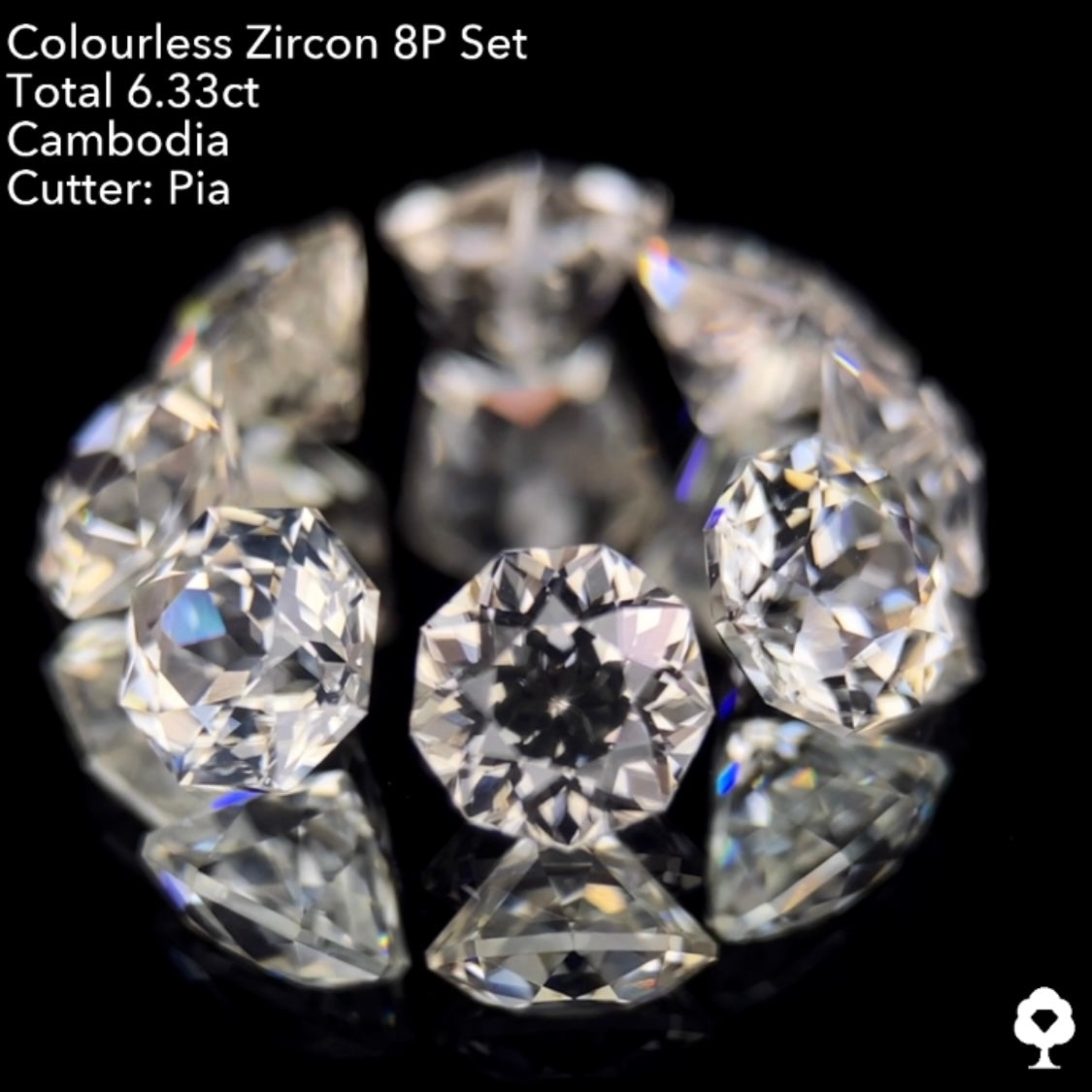 【8/1(月)終了‼️1ヶ月オークション‼️】圧巻の輝きと可愛さのボリューム抜群な多角形セット★カラーレスジルコン 8個セット 計6.33ct. ピアッちゃん作品