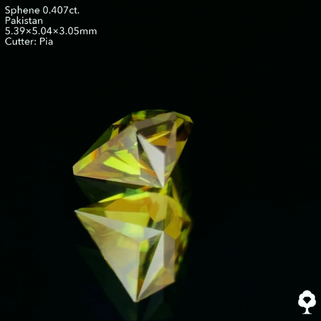 濃色でありながら暗すぎない最高のバランスの宝石形★パキスタンスフェーン0.407ct. ピアッちゃん作品