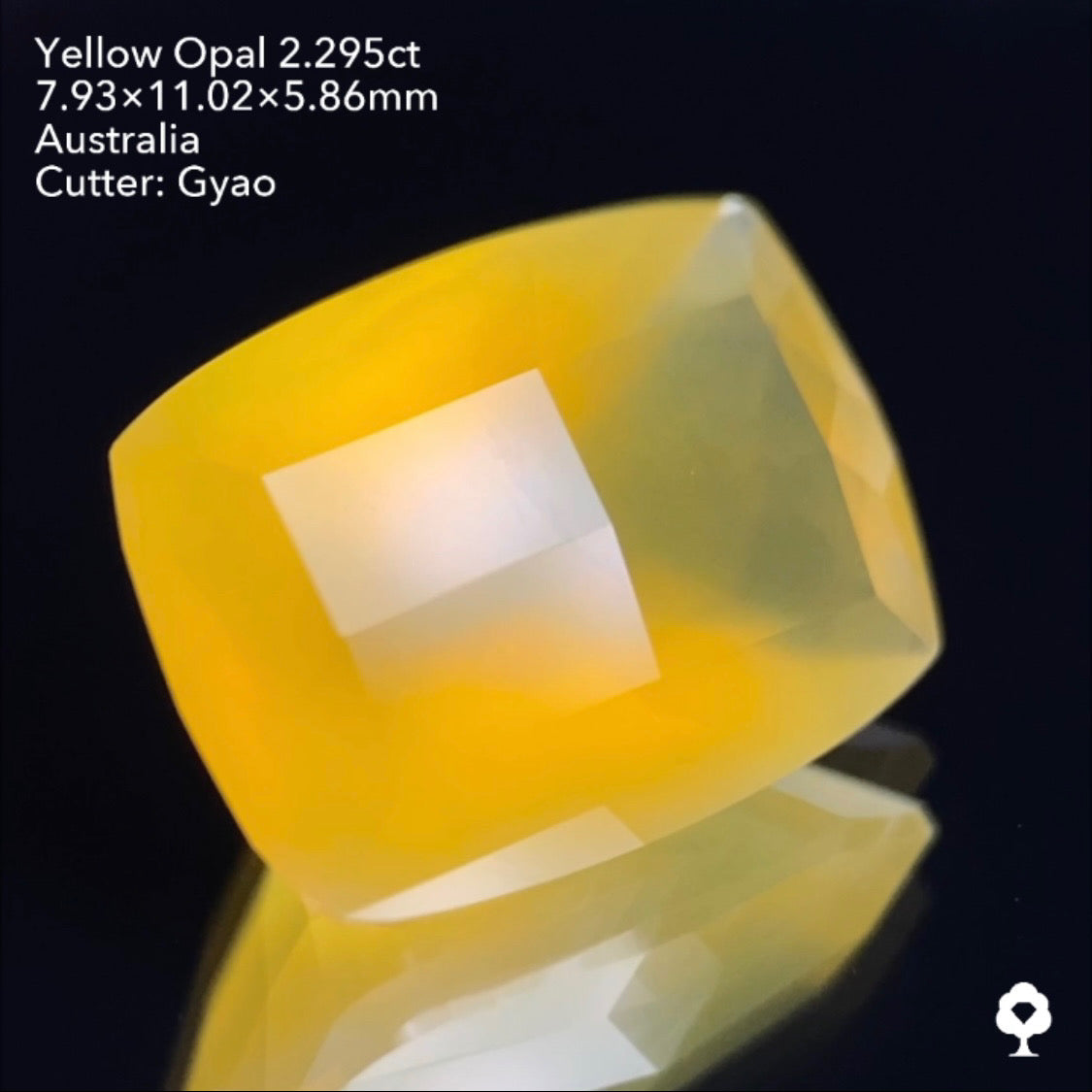 【SOLD OUT】優しいパプリカカラーの変則キューブカット★イエローオパール2.295ct ゲオちゃん作品