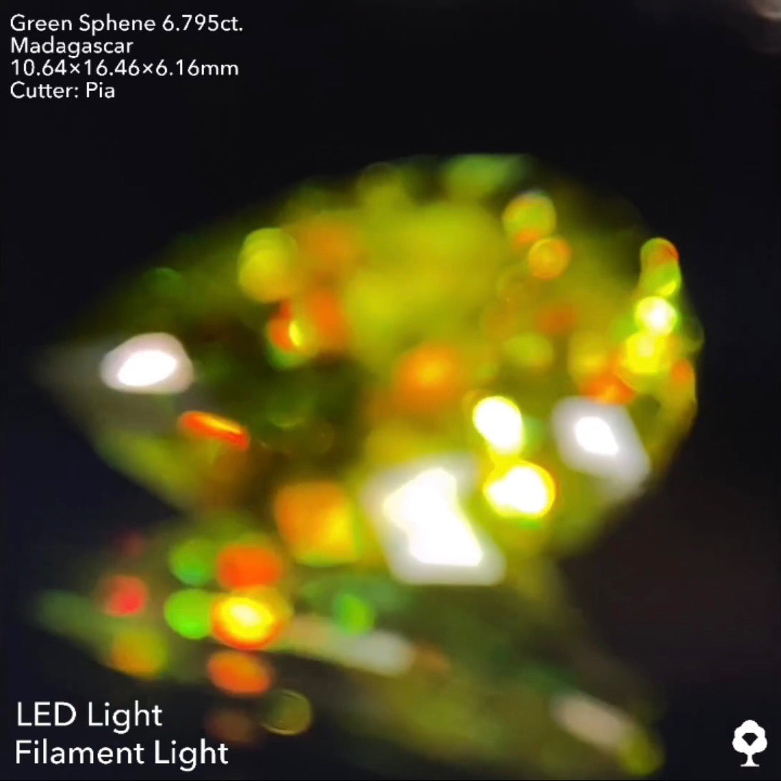 【1ヶ月オークション‼️9/20(火)21:30終了‼️】マダガスカルグリーンスフェーン6.795ct ピアッちゃん作品