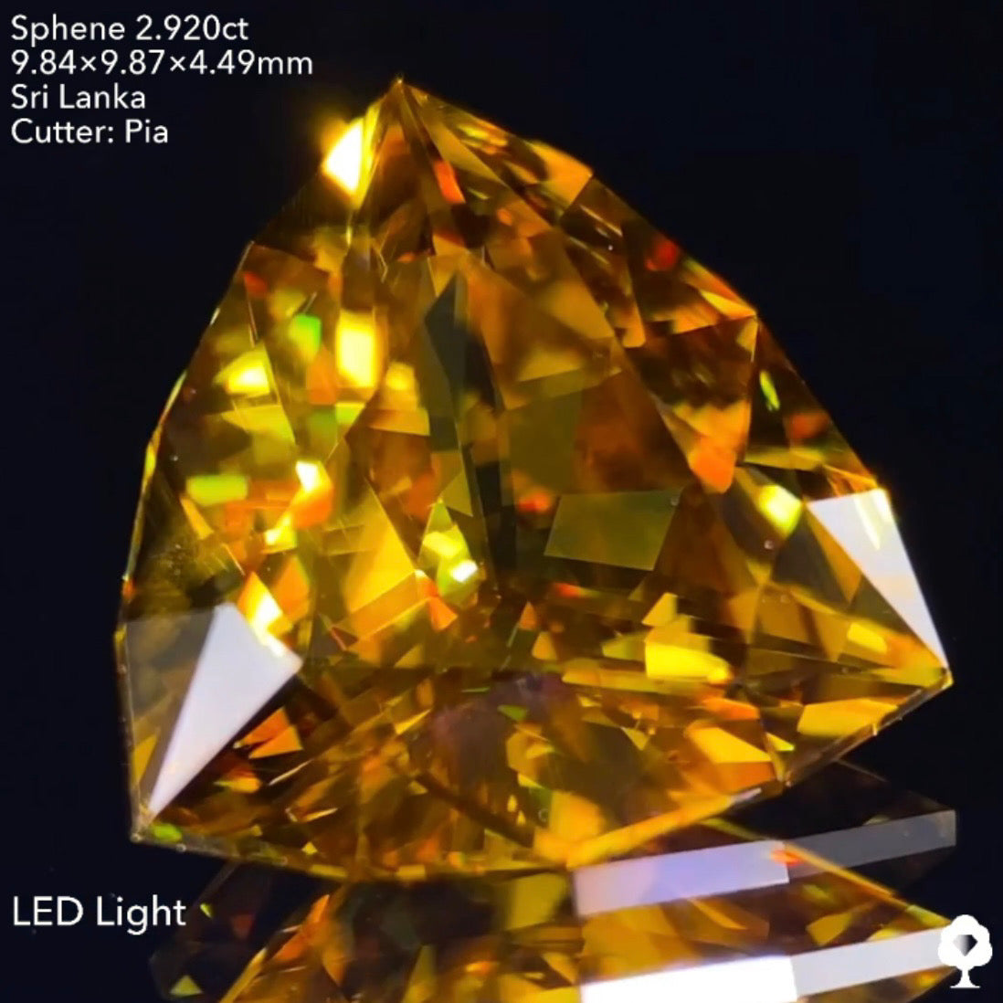 抜群のプロポーションのファンシートリリアント🌈スリランカ産スフェーン2.920ct✨ピアッちゃん作品💎