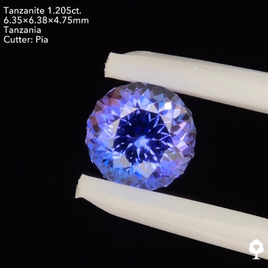タンザナイト1.205ct. ファンシーラウンド ピアッちゃん作品
