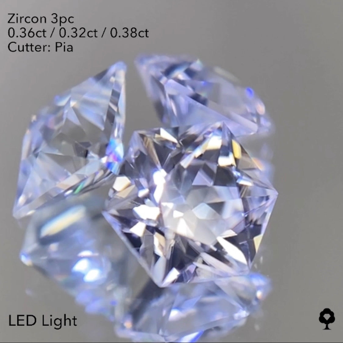 【20:40終了】輝きが止まらない大人気多角形4,5,6角形の3個セット★ジルコン 0.36ct/0.32ct/0.38ct ピアッちゃん作品