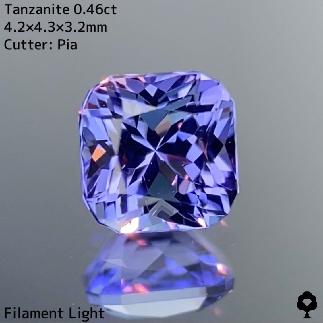 パープル強めのラベンダーカラーの細やかな煌めき★タンザナイト 0.46ct ピアッ作品★3ZBご利用可