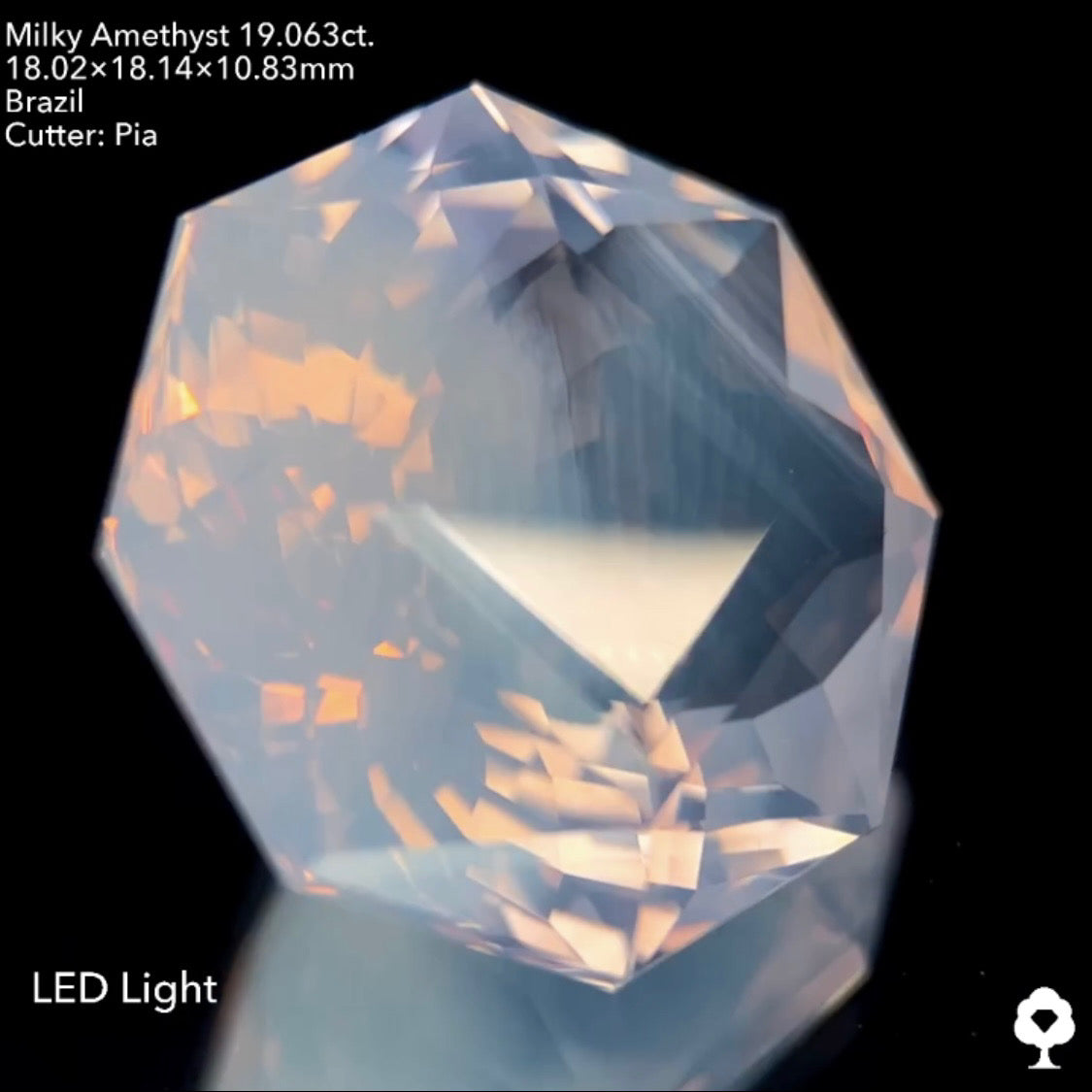 【7/20(水)終了‼️1ヶ月オークション‼️】美しさ・面白さ・カットの融合👏ミルキーアメジスト19.063ct