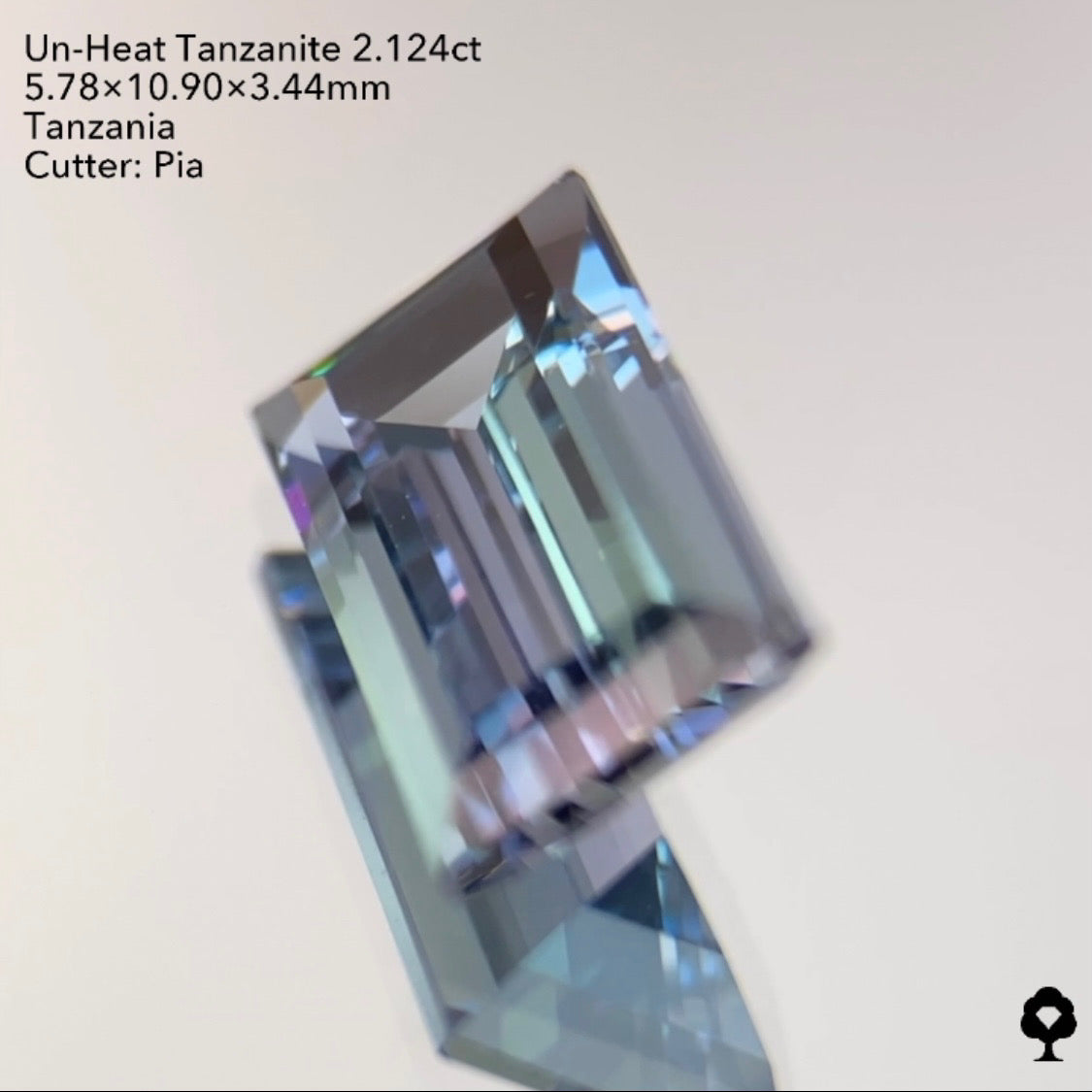 5/5(木)22:00終了!【24時間リレー1円オークション】パープルからグリーンの多色性がエレガント★非加熱タンザナイト2.124ct ピアッちゃん作品