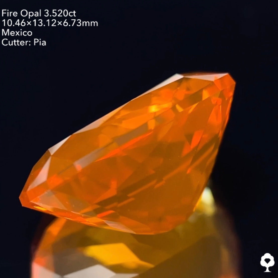 柔らかな美色マンダリンカラー★ファイアーオパール3.520ct ピアッちゃん作品