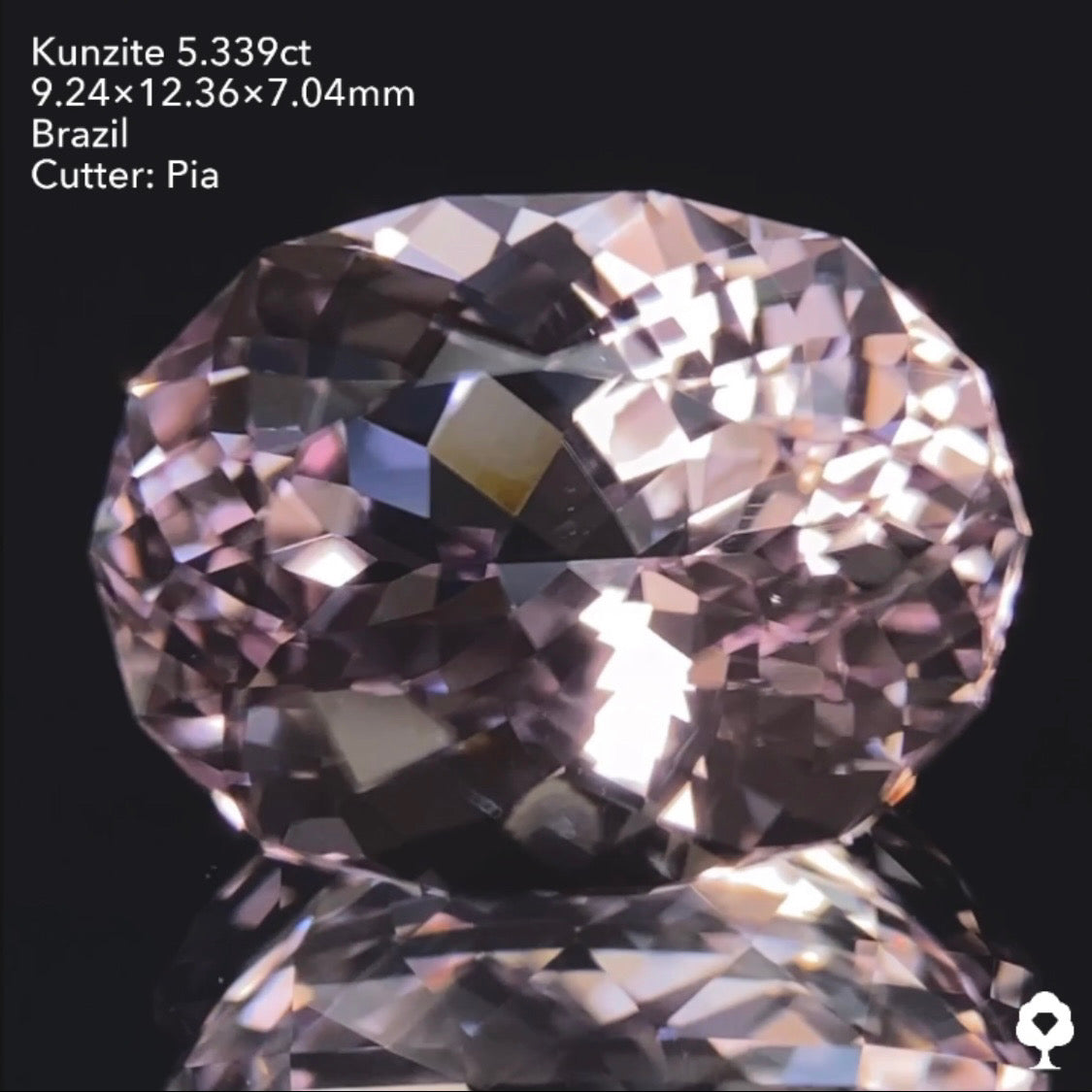 大粒ながら繊細なピンクのキラキラファンシーオーバル★クンツァイト5.339ct ピアッちゃん作品