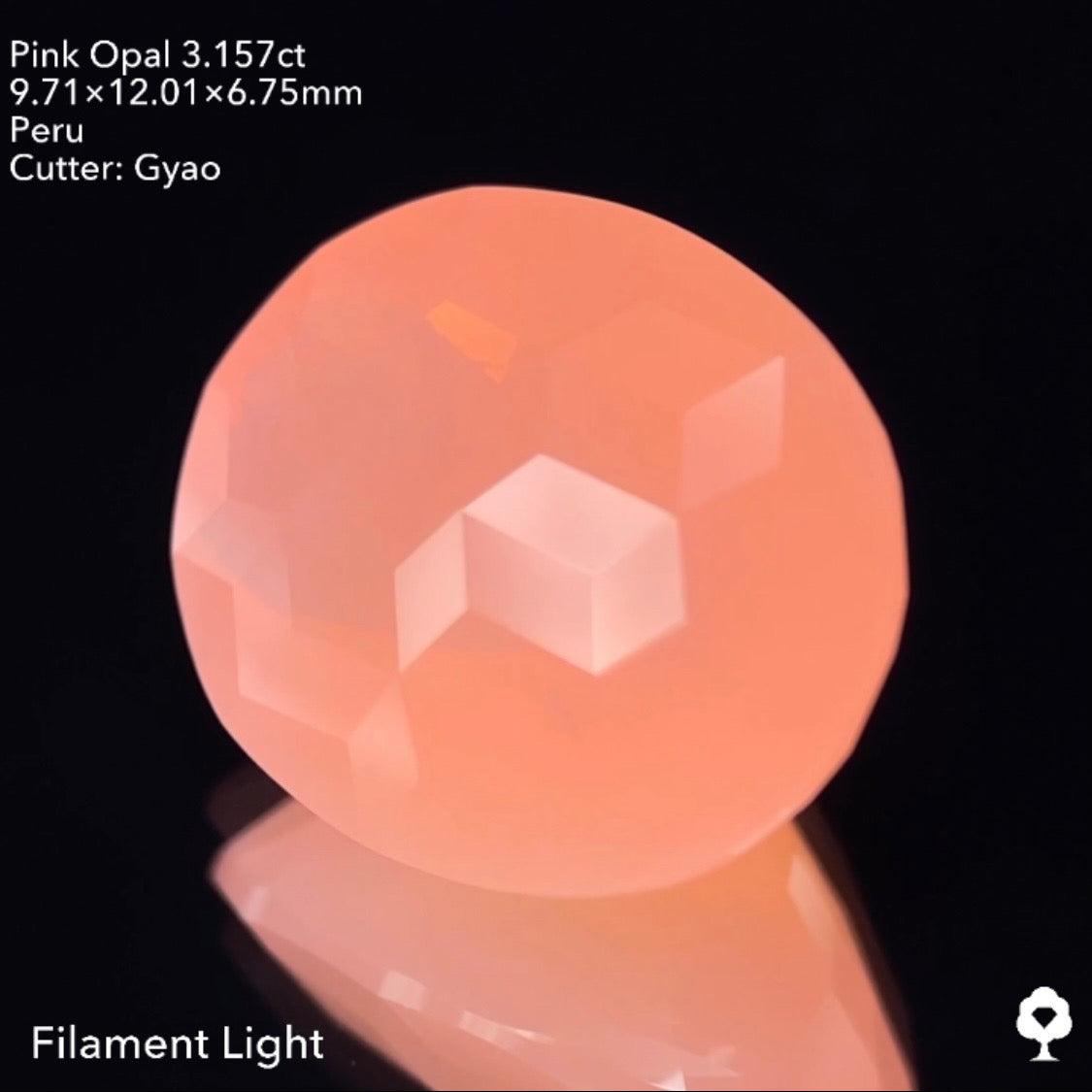 可愛いピンクにツヤツヤ浮かぶキューブ★ピンクオパール3.157ct ゲオちゃん作品