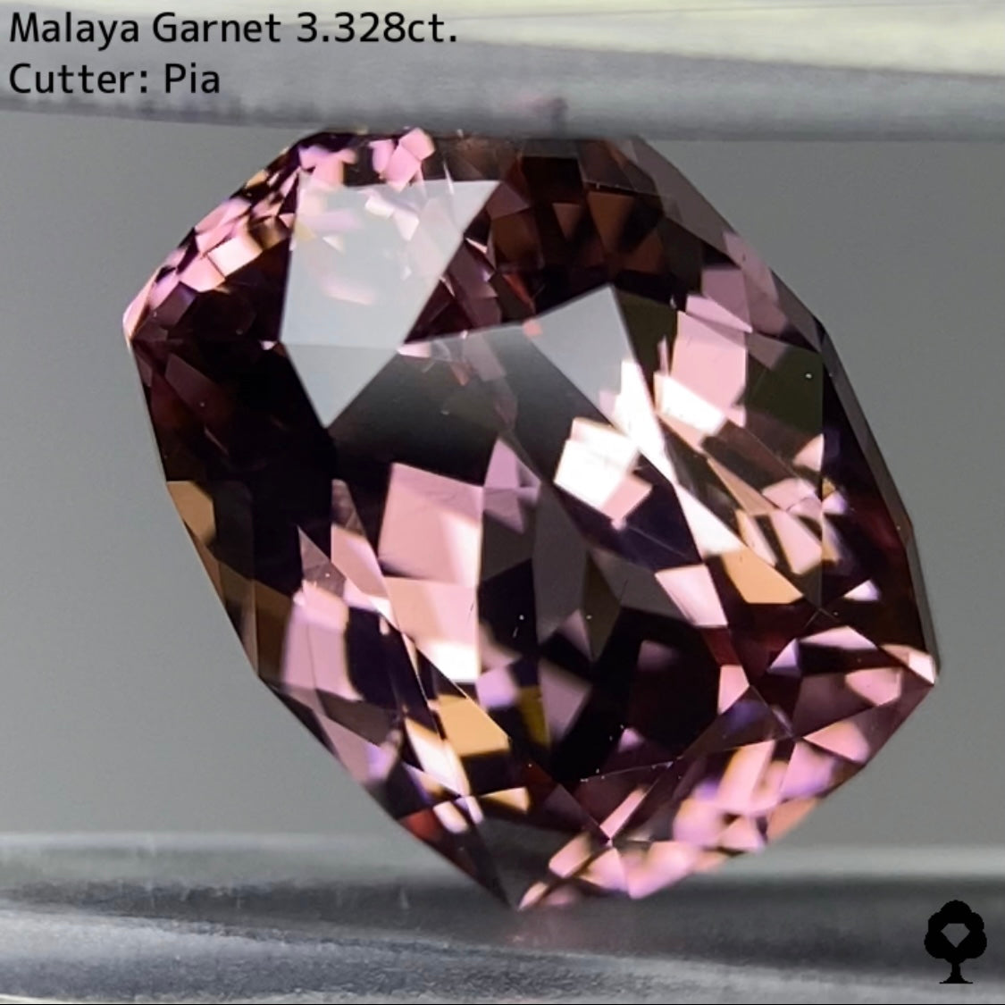 クールなファンシークッションに仕上げられたセクシーカラー★マラヤガーネット 3.328ct