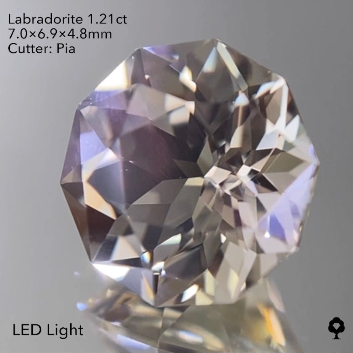 【20:50終了】五芒星が重なり合う美しい新カット★ラブラドライト1.21ct ピアッちゃん作品