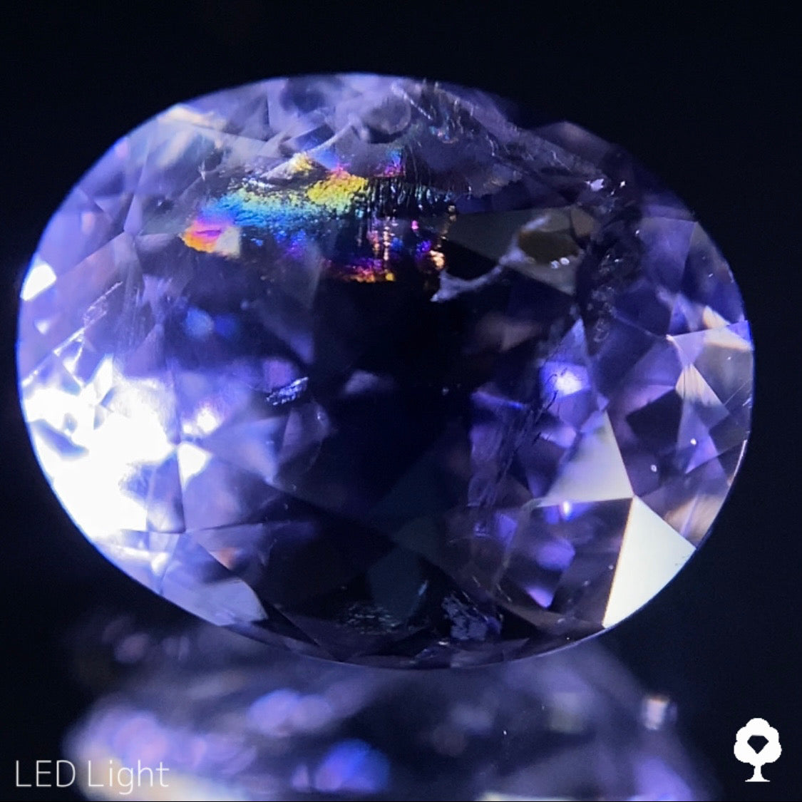 【22時終了‼️サンドウィッチオークション】夜空に浮かぶ虹を楽しめる美オーバル🌌🌈アイオライト1.41ct★アイオライト1.41ct ピアッちゃん作品