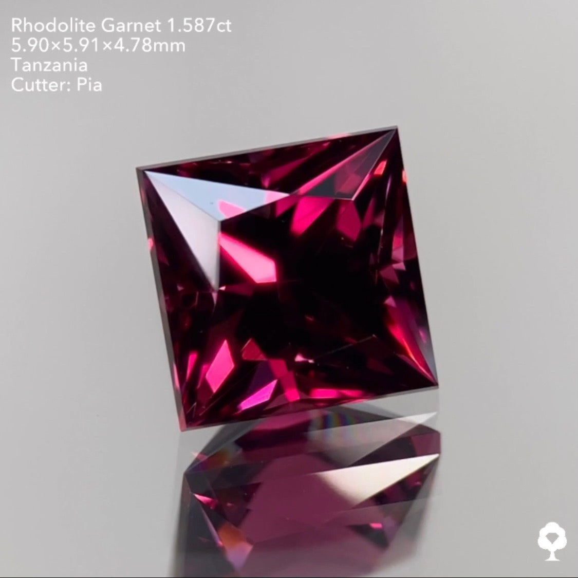 【GTJウェブサイト個展プライス】濃厚美色から鮮やかで鋭い煌めきを放つプリンセス★ロードライトガーネット1.587ct ピアッちゃん作品