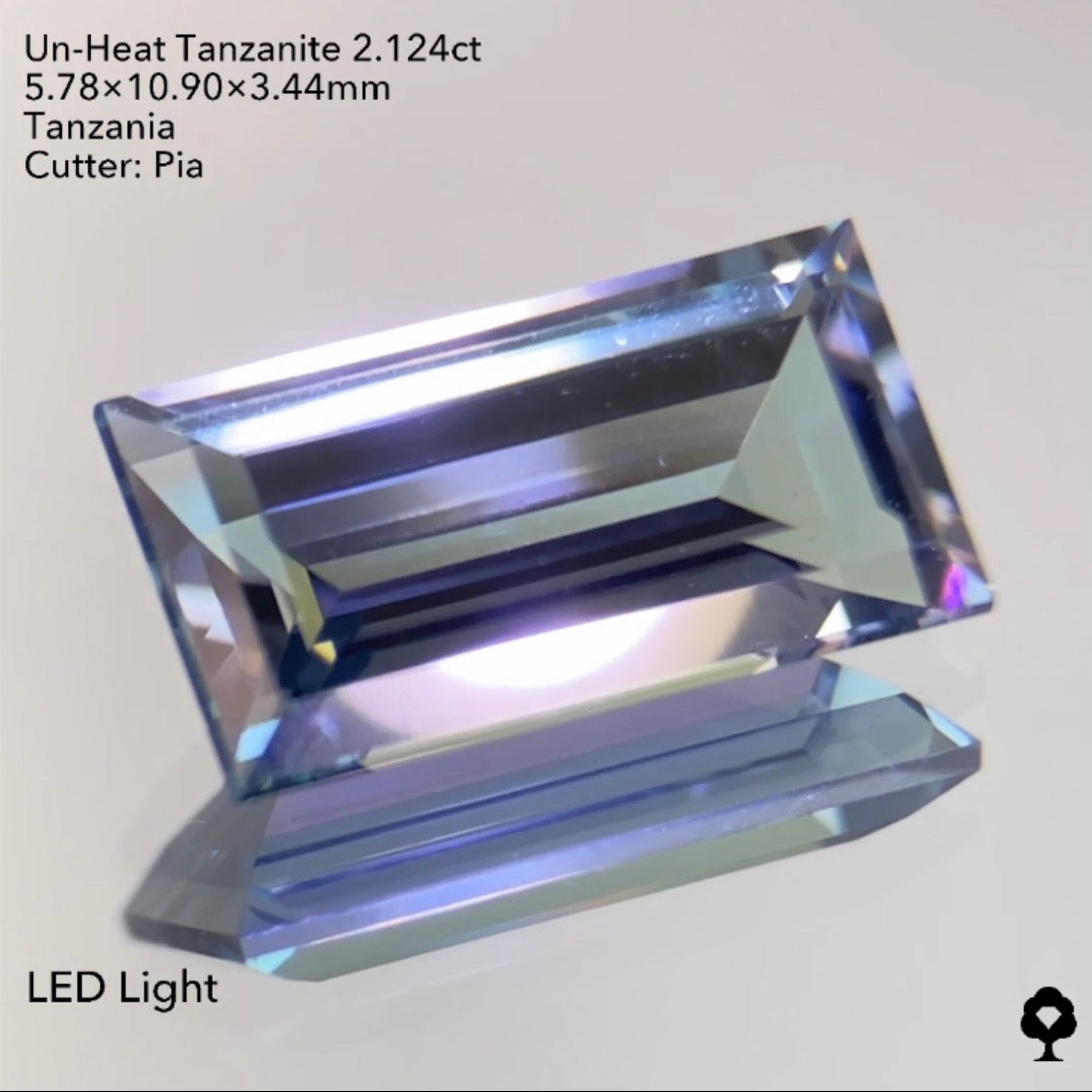 5/5(木)22:00終了!【24時間リレー1円オークション】パープルからグリーンの多色性がエレガント★非加熱タンザナイト2.124ct ピアッちゃん作品