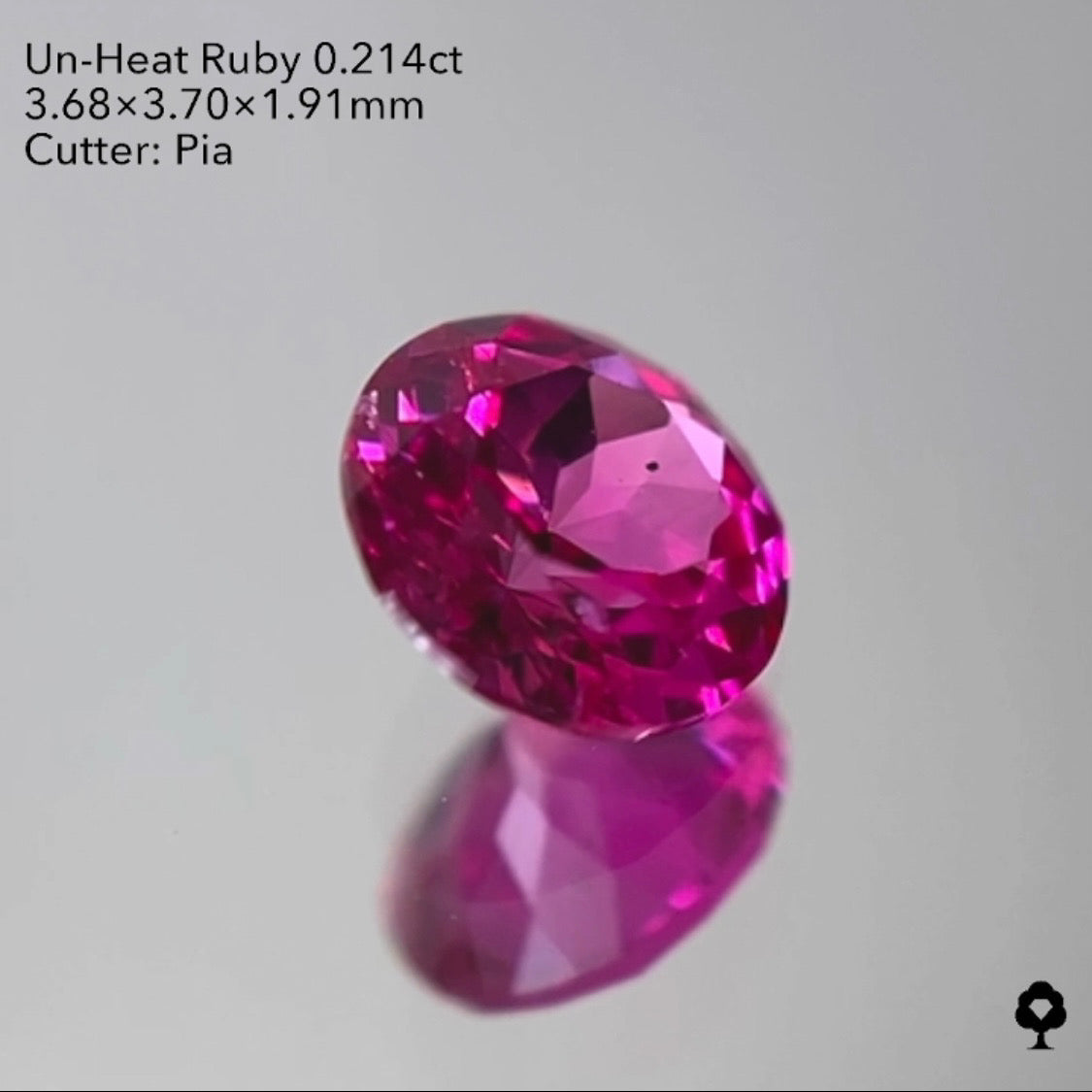 【20:20終了】鮮やかさ明るさ抜群の美色ラウンド★非加熱ルビー0.214ct ピアッちゃん作品
