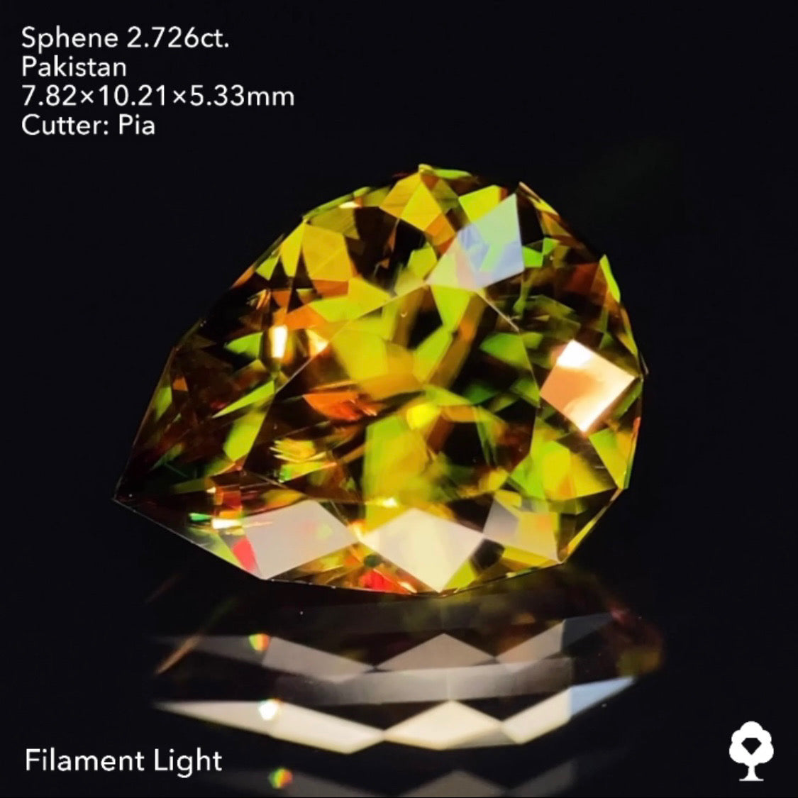 貫禄ある可愛らしいカタチで深いグリーンから強烈なファイアーを放つ★パキスタンスフェーン2.726ct ピアッちゃん作品