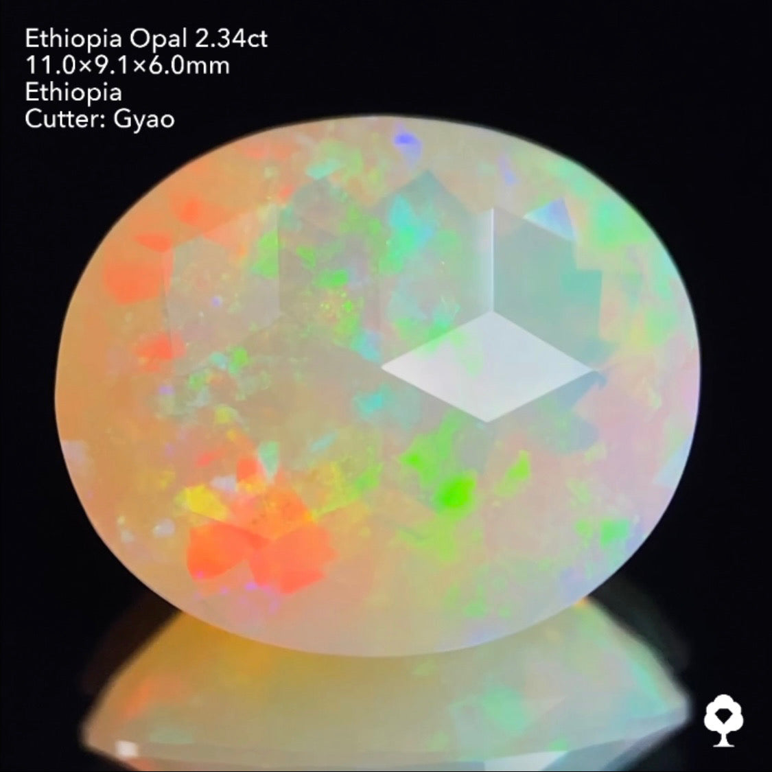 ゲオ先生の独自カット作品「キューブスターカット・オーバルversion」エチオピアオパール2.34ct ✨