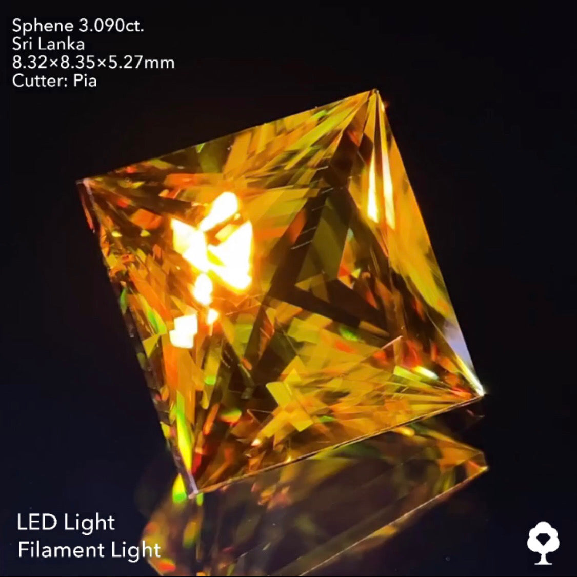 王様の風格ある3ctアップのギラギラプリンセス★スリランカスフェーン3.090ct ピアッちゃん作品