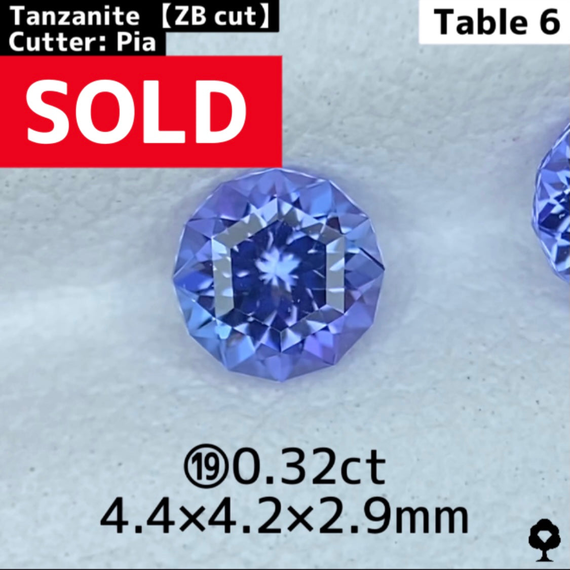 【ライブチャット購入者様専用】⑲ タンザナイト(4.2mm/Table 6 ZB Cut)0.32ct