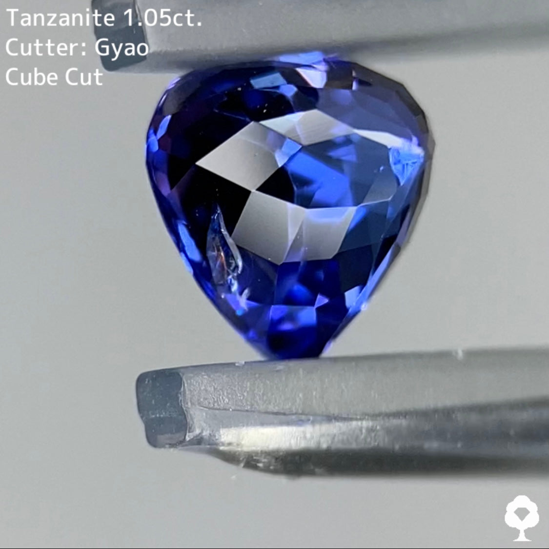 お手本のような美シェイプの美色ハート★タンザナイト 1.05ct ゲオちゃん【Cube cut】