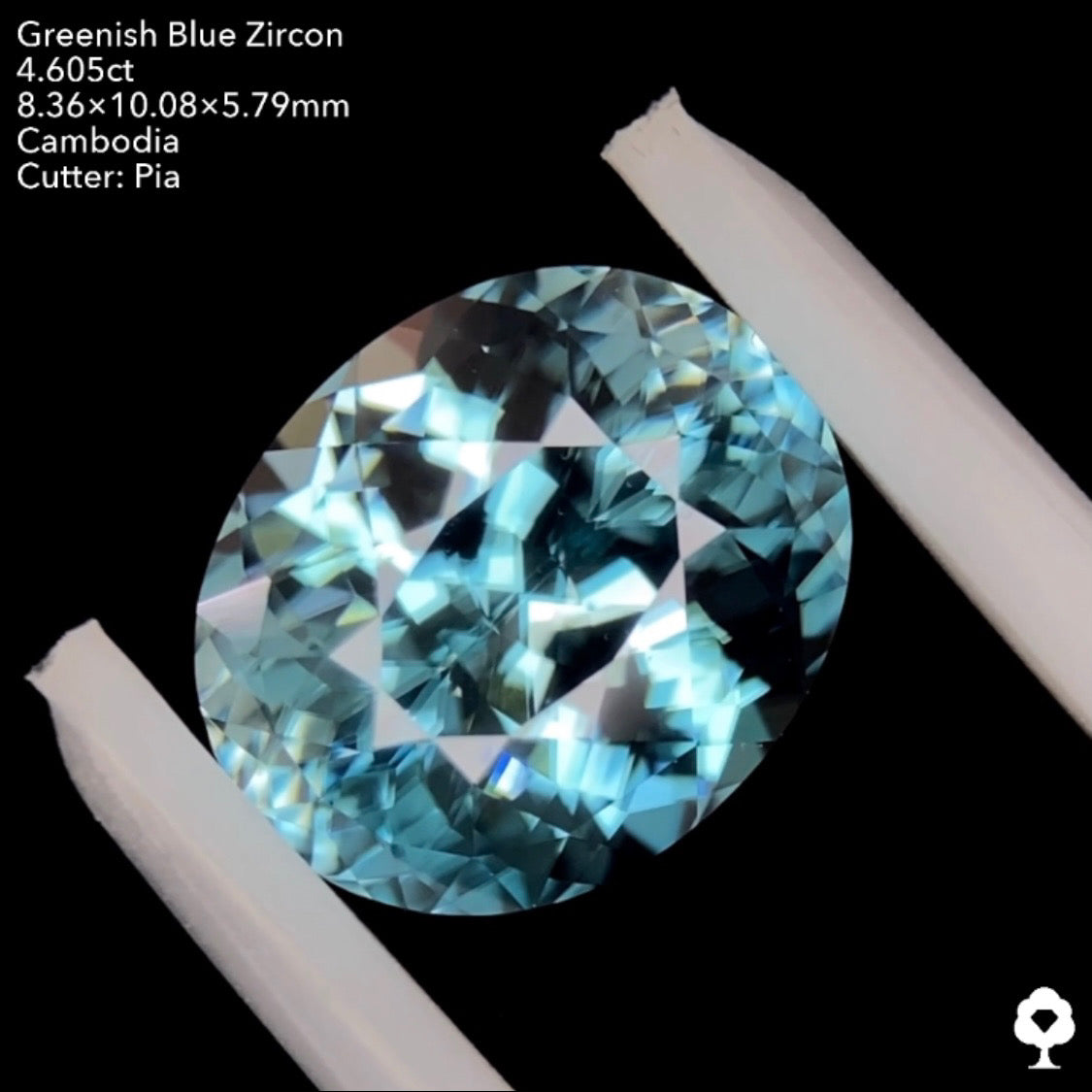 【7/1終了‼️1ヶ月オークション‼️】グリニッシュブルージルコン 4.605ct ピアッちゃん作品