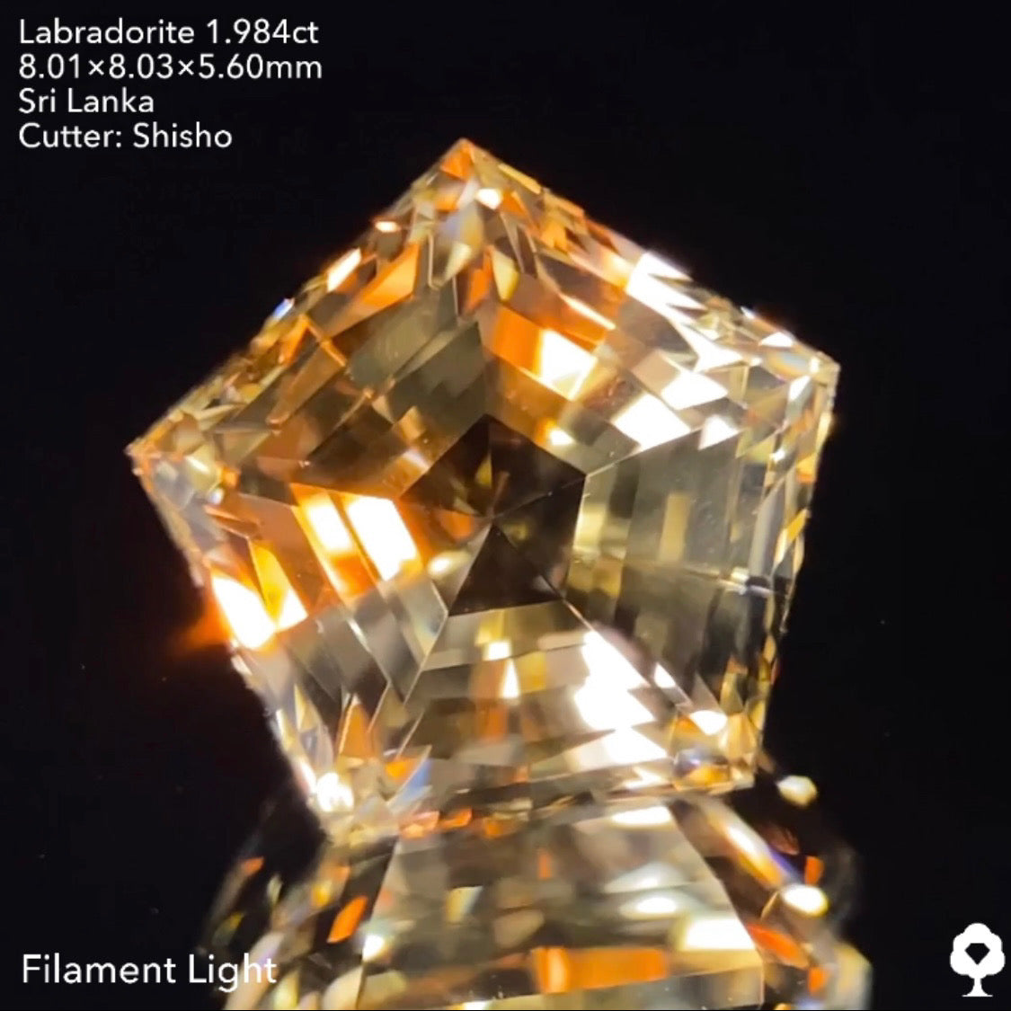 【慢心プライス】クリアで抜群の輝きを放つステップカットの迷宮ペンタゴン★ラブラドライト1.984ct 師匠作品