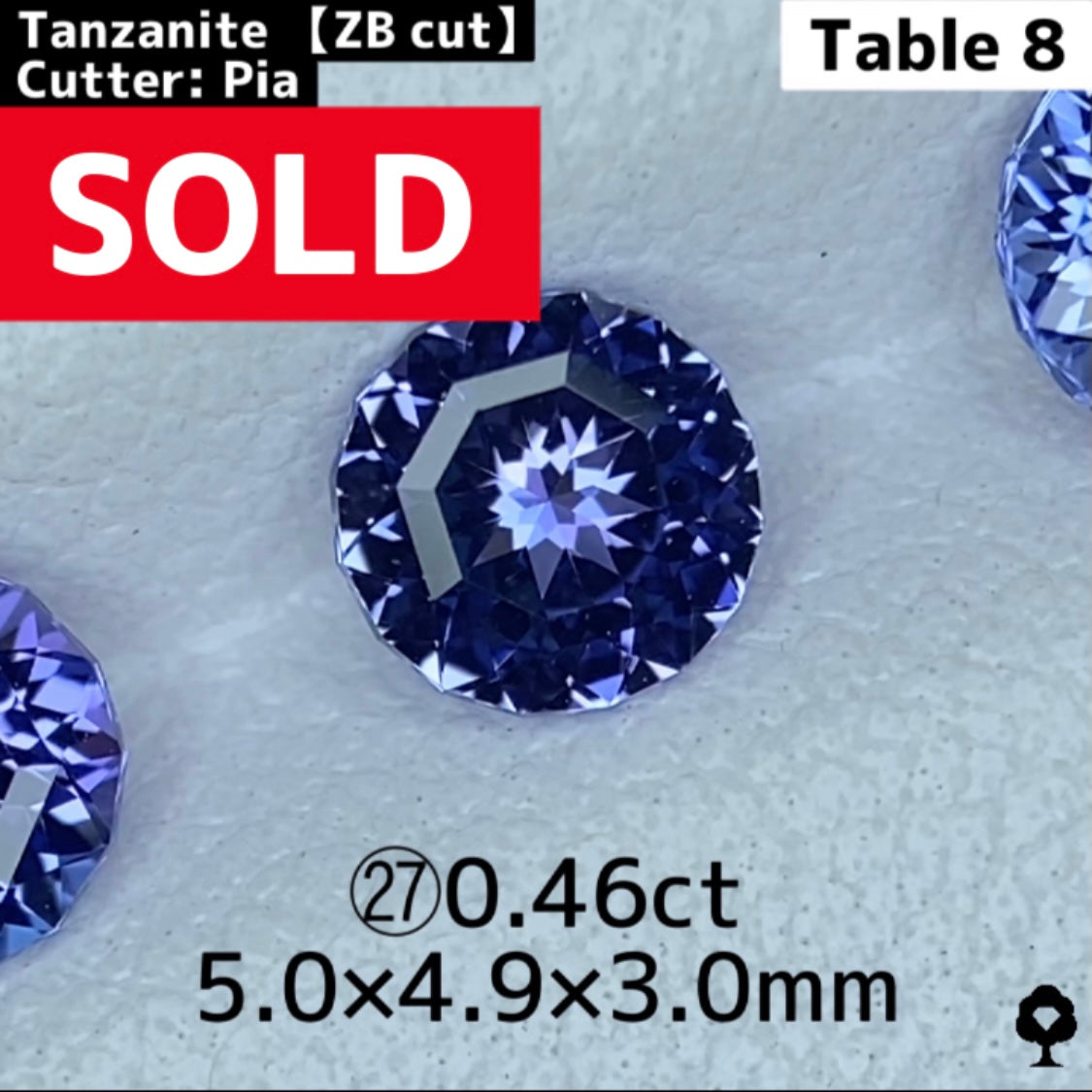 【ライブチャット抽選購入者専用】㉗ タンザナイト(4.9mm/Table 8 ZB Cut)0.46ct