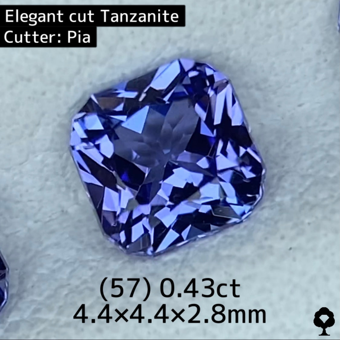 パープルとブルーをシッカリと感じられる美色★タンザナイト 0.43ct ピアッ作品
