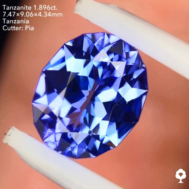 タンザナイト1.896ct. ファンシーオーバル ピアッちゃん作品