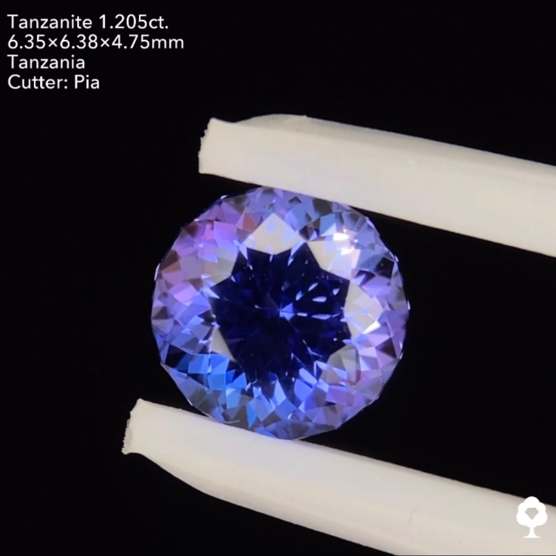 タンザナイト1.205ct. ファンシーラウンド ピアッちゃん作品