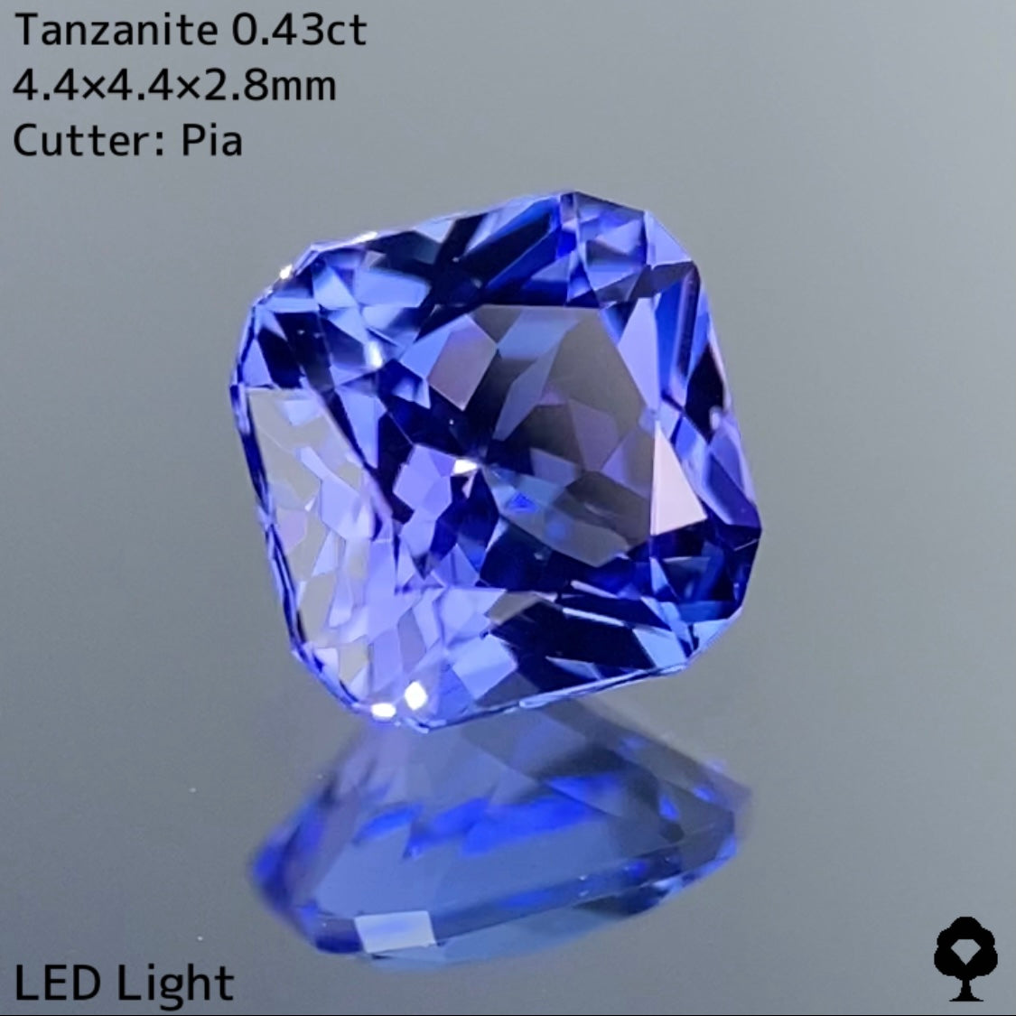 パープルとブルーをシッカリと感じられる美色★タンザナイト 0.43ct ピアッ作品