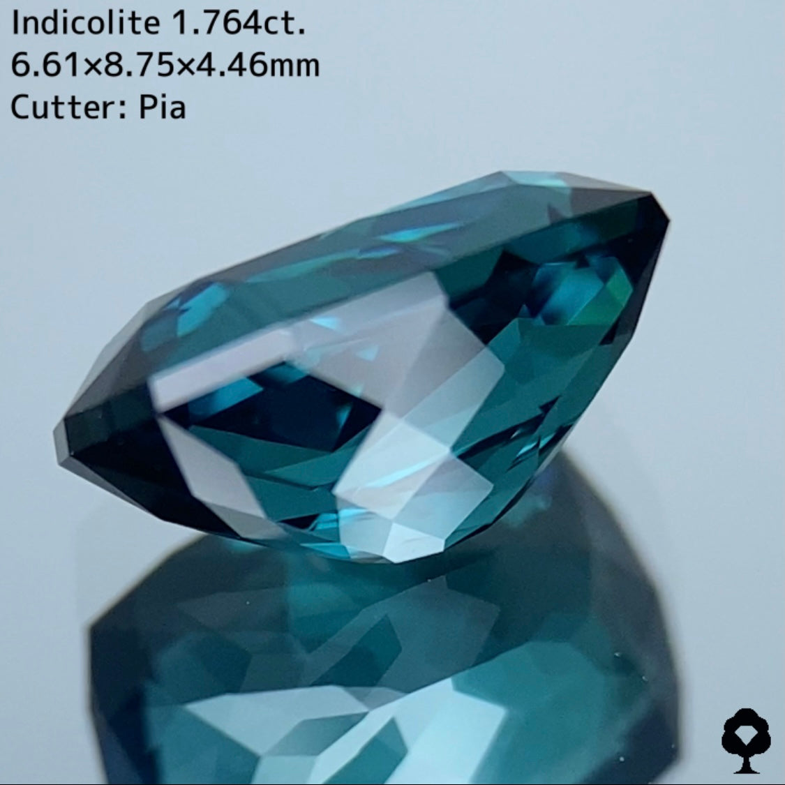 深い色合いから強烈な美色を放つ石質抜群のファンシークッション★インディゴライト 1.764ct