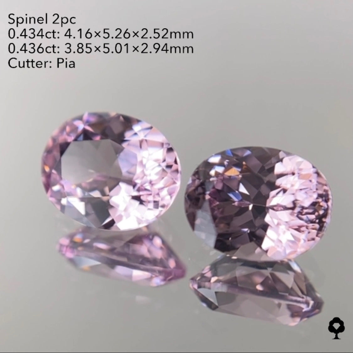 ★30分オークション★【21:10終了】可愛いピンクとパープルの色見比べセット★スピネル2個 0.434ct/0.436ct ピアッちゃん作品