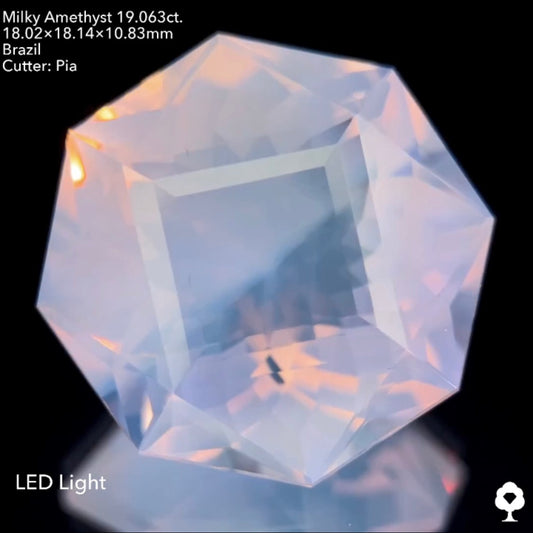 【7/20(水)終了‼️1ヶ月オークション‼️】美しさ・面白さ・カットの融合👏ミルキーアメジスト19.063ct