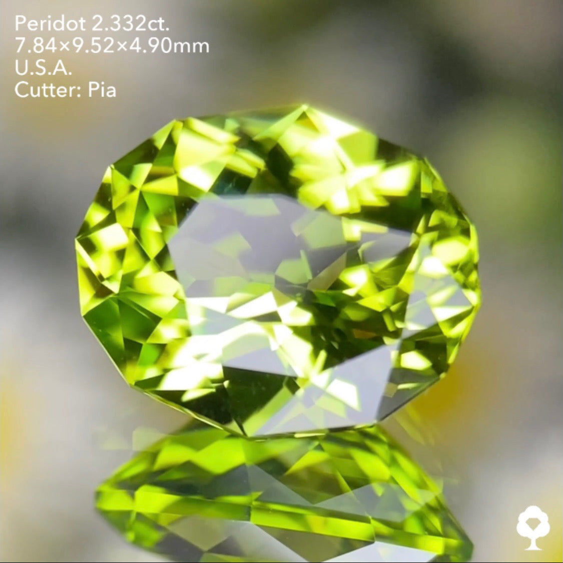ファンシーオーバルの2ステップクラウンがピアッちゃんの進化を感じる美結晶★ペリドット2.332ct. アメリカ産 ピアッちゃん作品