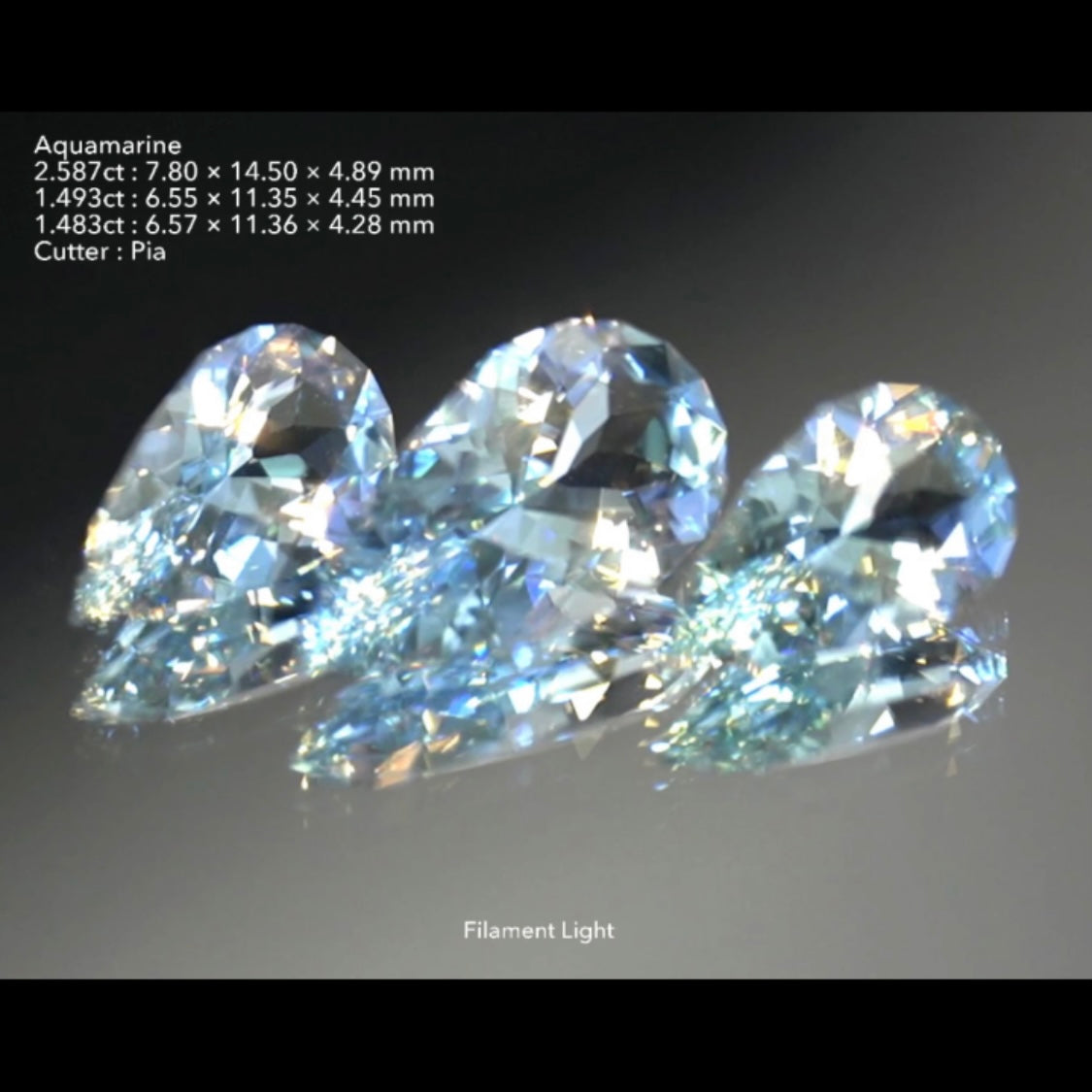 【8/20終了‼️1ヶ月オークション】ウルウルとした煌めきが止まらないアクアマリン3個セット 計5.563ct