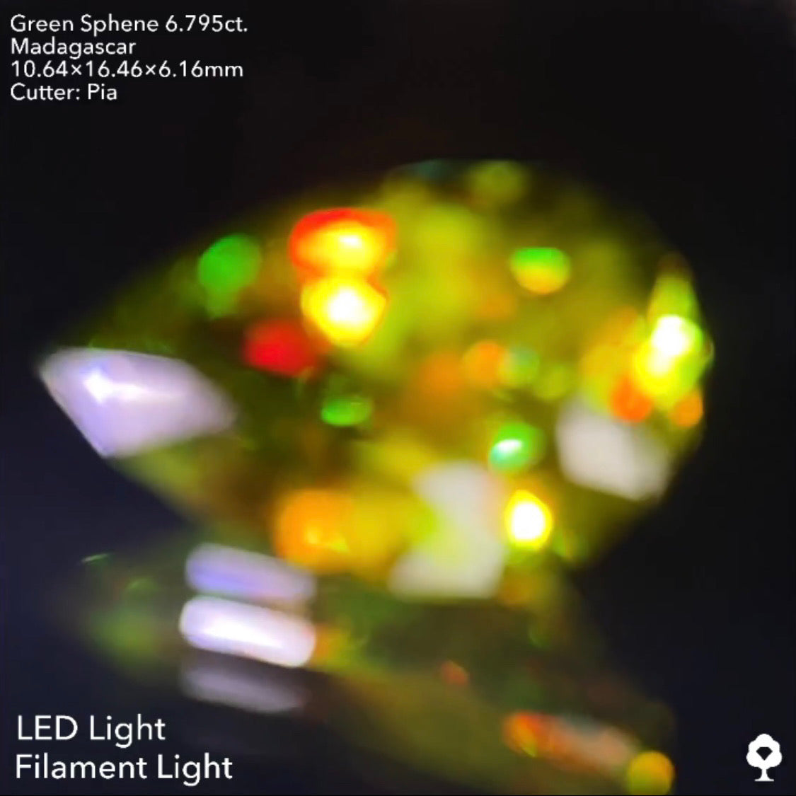 【1ヶ月オークション‼️9/20(火)21:30終了‼️】マダガスカルグリーンスフェーン6.795ct ピアッちゃん作品