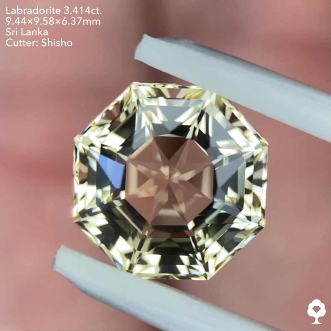 曇りなき圧巻の輝きを放つ太陽オクタゴン★ラブラドライト3.414ct. 師匠作品
