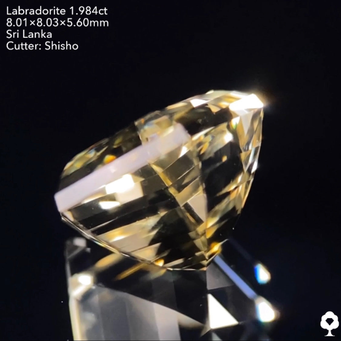 【慢心プライス】クリアで抜群の輝きを放つステップカットの迷宮ペンタゴン★ラブラドライト1.984ct 師匠作品