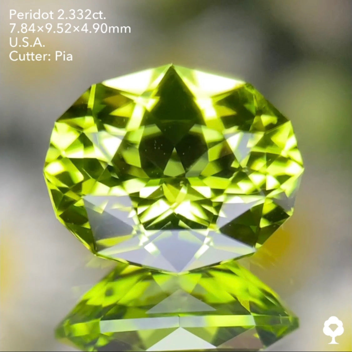 ファンシーオーバルの2ステップクラウンがピアッちゃんの進化を感じる美結晶★ペリドット2.332ct. アメリカ産 ピアッちゃん作品