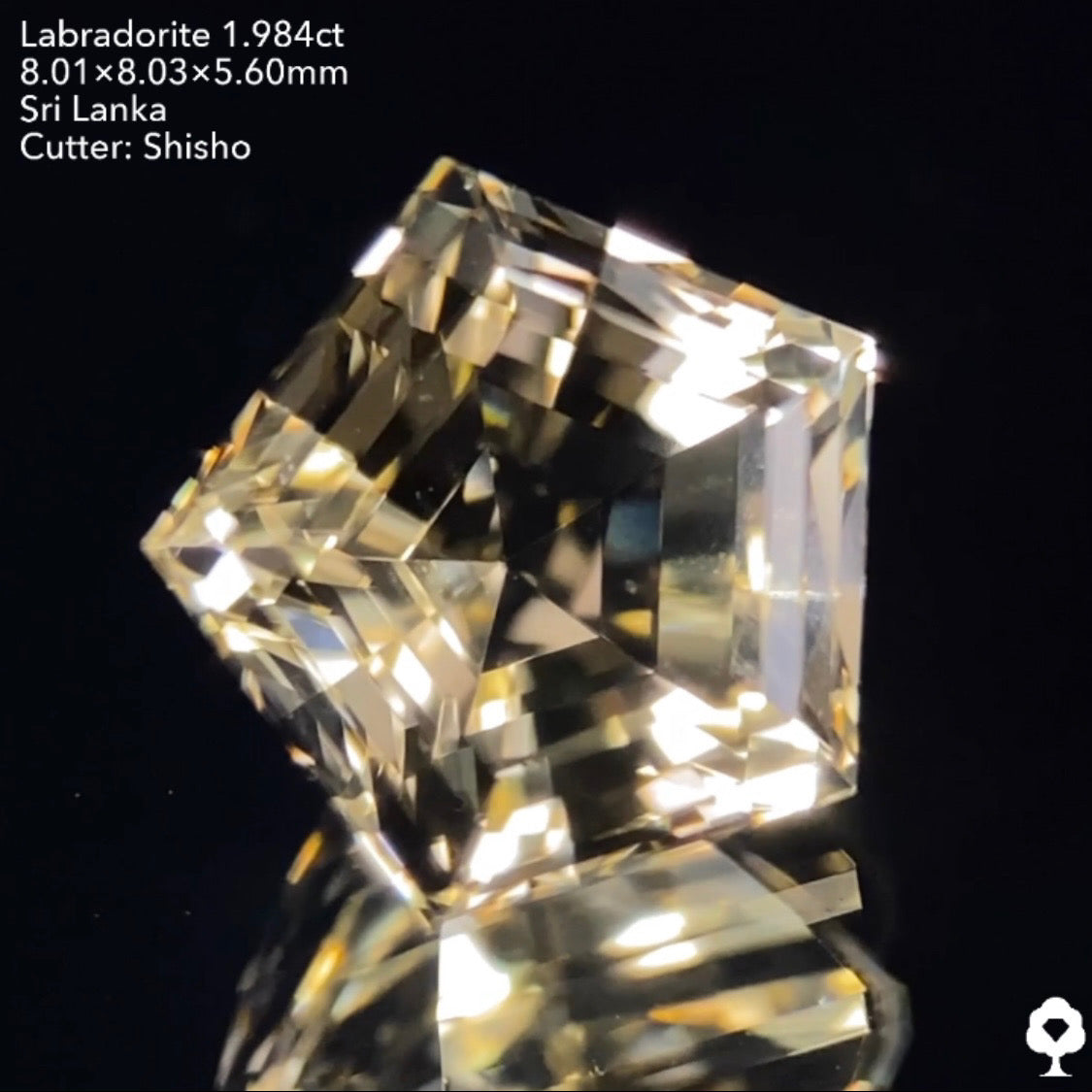 【慢心プライス】クリアで抜群の輝きを放つステップカットの迷宮ペンタゴン★ラブラドライト1.984ct 師匠作品