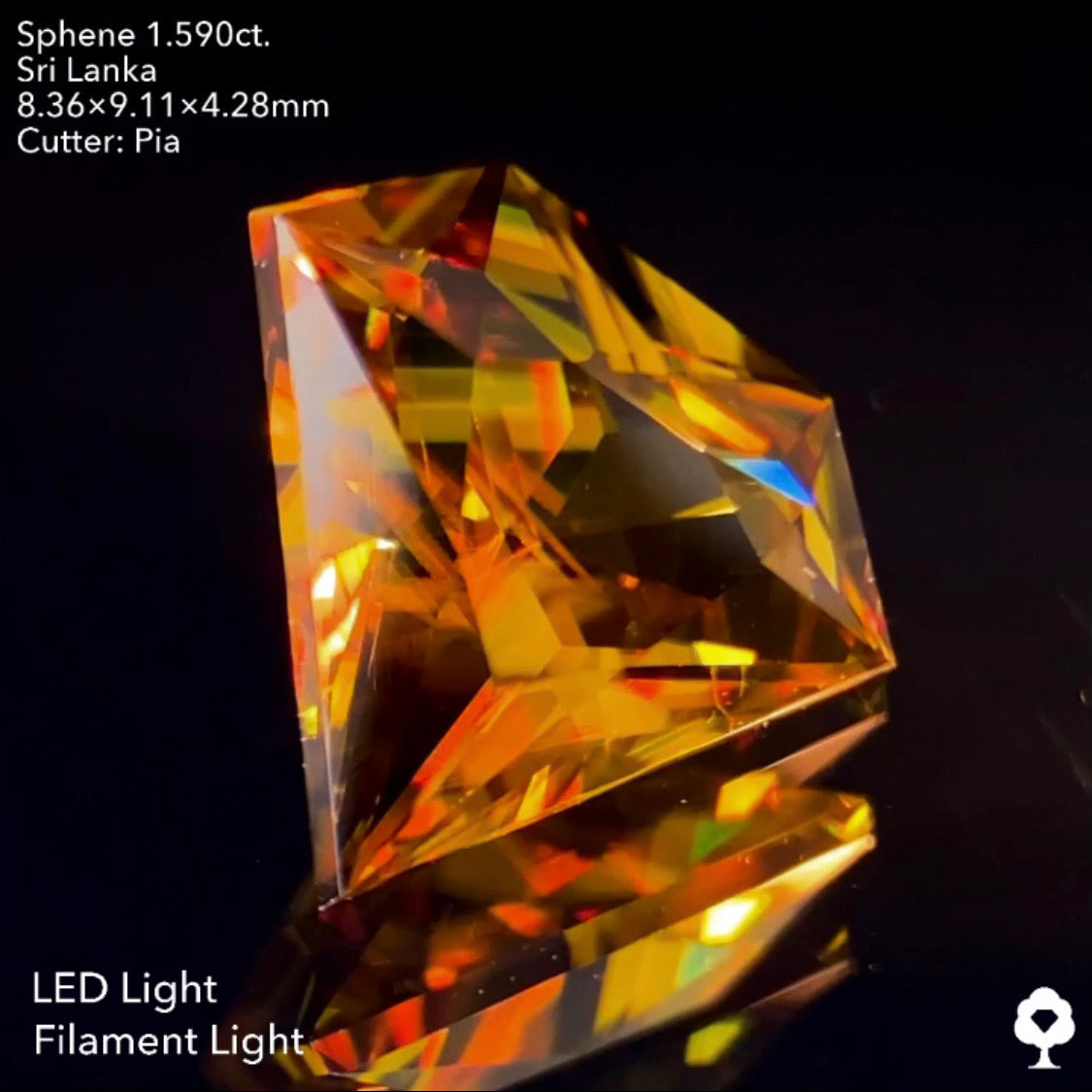 【SOLD OUT】重厚な風格から赤ファイアーを放つハイクラススリランカ産の宝石形★スリランカスフェーン1.590ct. ピアッちゃん作品