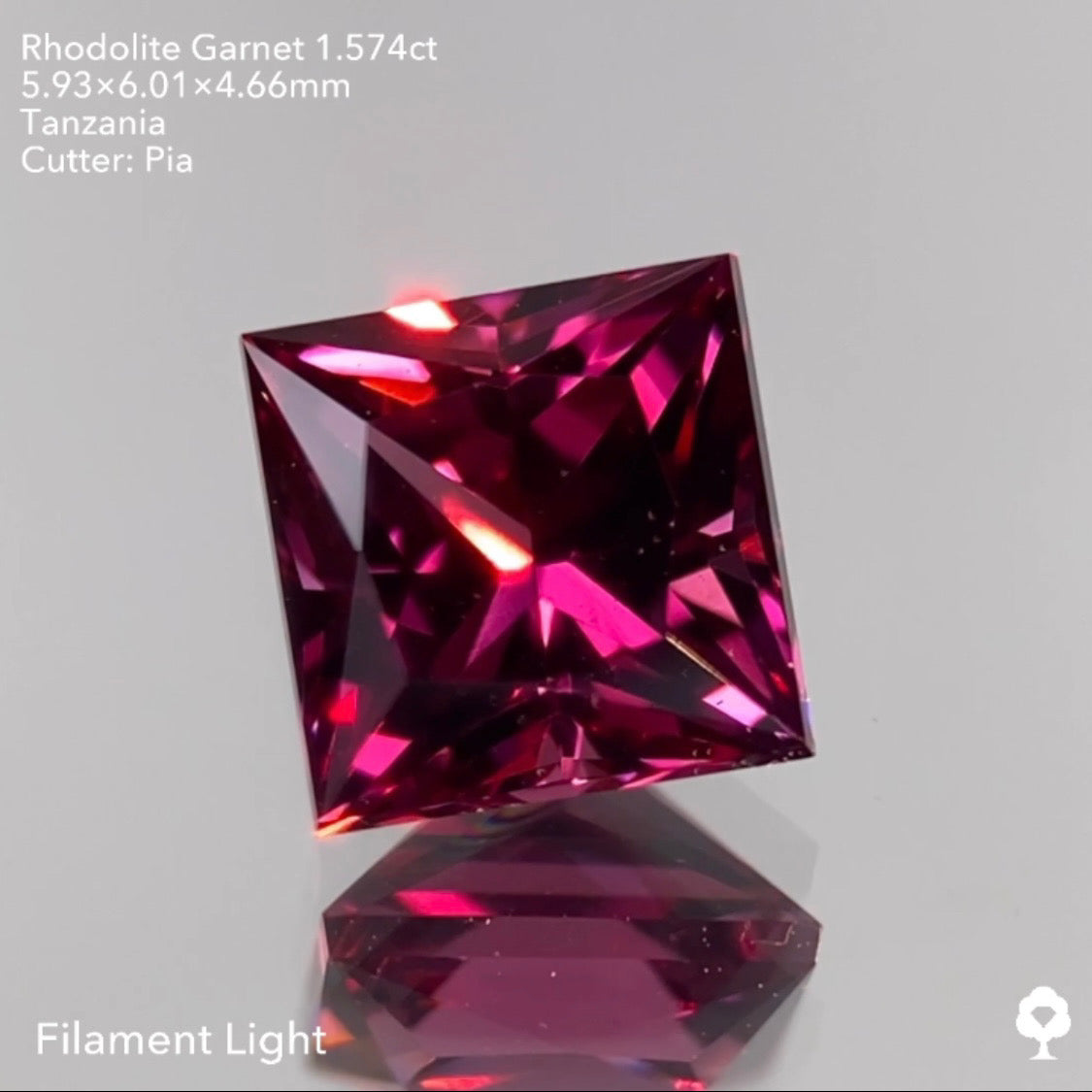 【交渉成立・専用ページ】【GTJウェブサイト個展プライス】ローズピンクの輝きが止まらないプリンセス★ロードライトガーネット1.574ct ピアッちゃん作品