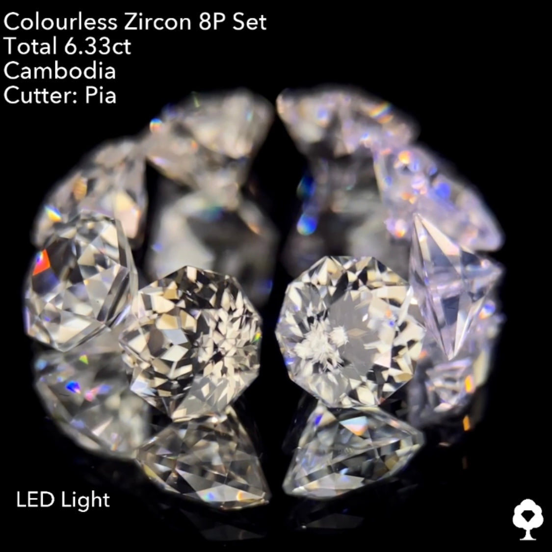 【8/1(月)終了‼️1ヶ月オークション‼️】圧巻の輝きと可愛さのボリューム抜群な多角形セット★カラーレスジルコン 8個セット 計6.33ct. ピアッちゃん作品
