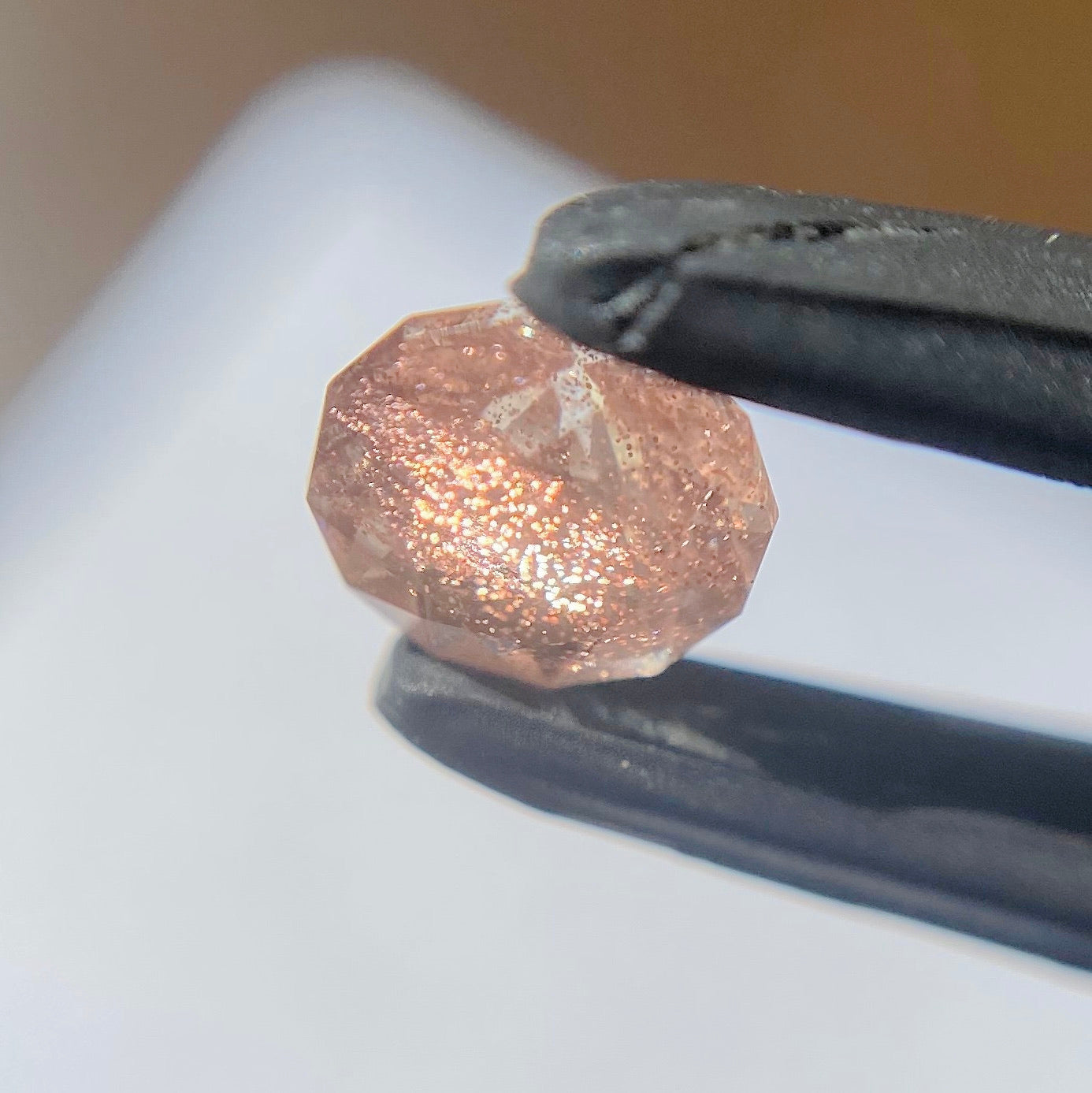 💖お待たせしました❣️ファンシーラウンドのオレゴンサンストーン0.37ct☀️💎ピアッちゃん作品【4/30チハルーム】GW特別価格❣️