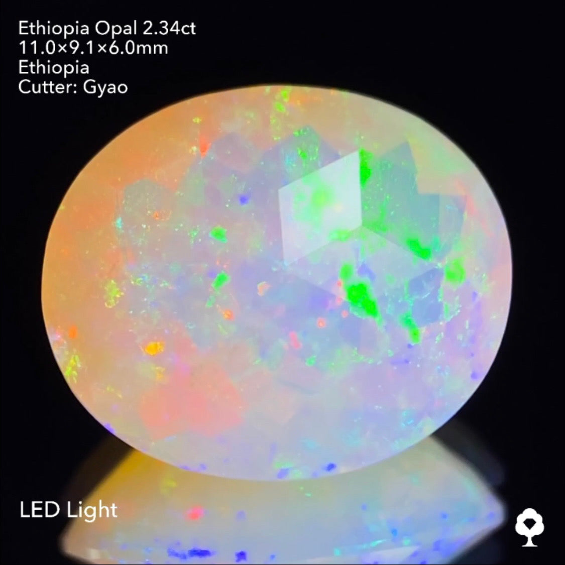 ゲオ先生の独自カット作品「キューブスターカット・オーバルversion」エチオピアオパール2.34ct ✨