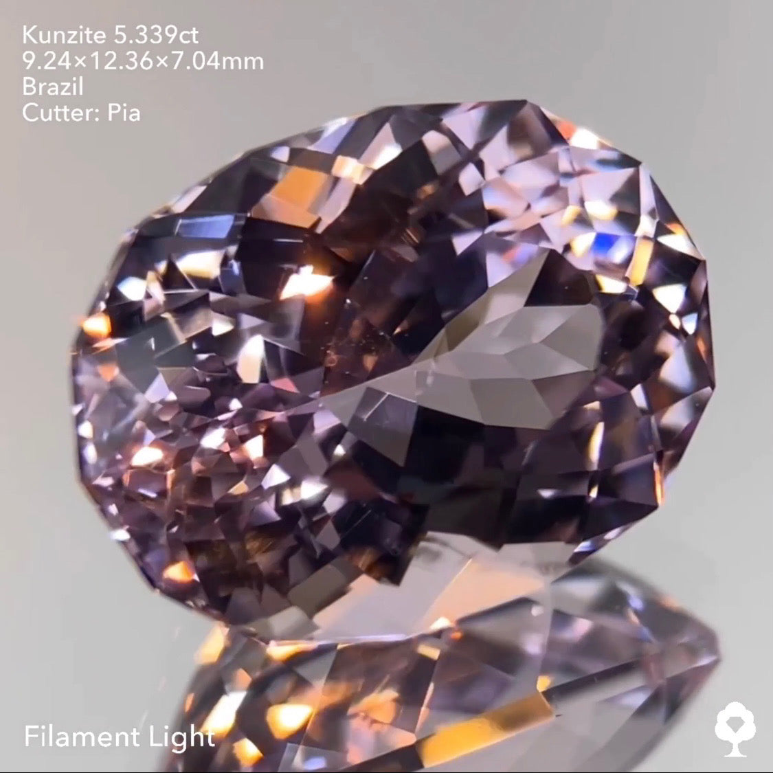 大粒ながら繊細なピンクのキラキラファンシーオーバル★クンツァイト5.339ct ピアッちゃん作品