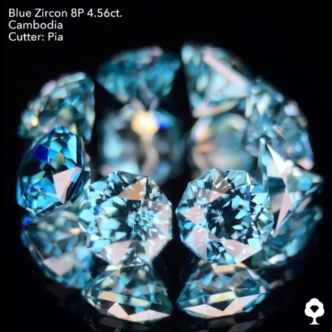 たまらないブルーと煌めきのピアッちゃん代表作多角形セット★ブルージルコン多角形8個セット計4.56ct.